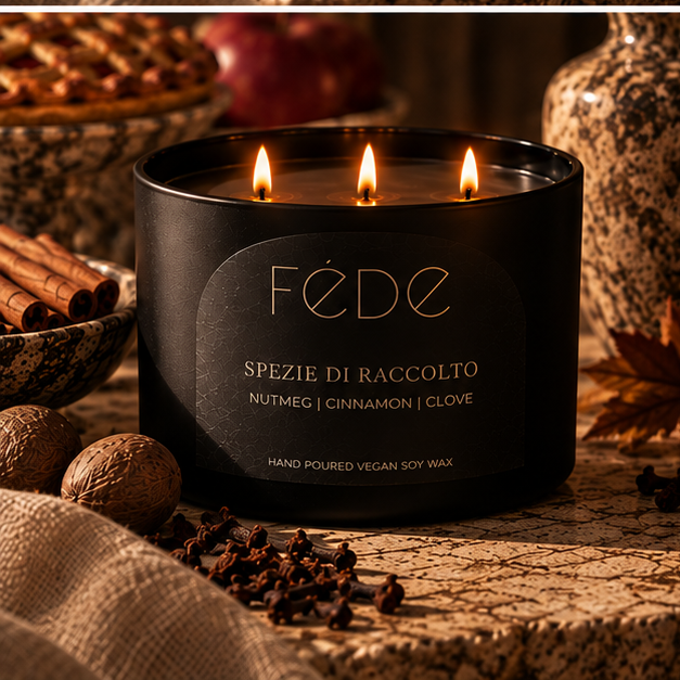 FÉDE Spezie di Raccolto 3-wick candle editorial product image